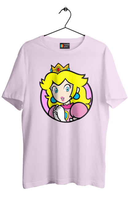 Футболка мужская с принтом Марио Принцесса Пич. Mario bros, nintendo, princess peach, super mario bros, братья супер марио, игра, марио, персонаж, принцесса пич. 2070702