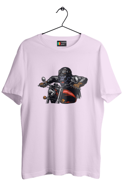 Футболка чоловіча з принтом "Горила На Мопеді". Горила, мопед, швидкість. 2070702