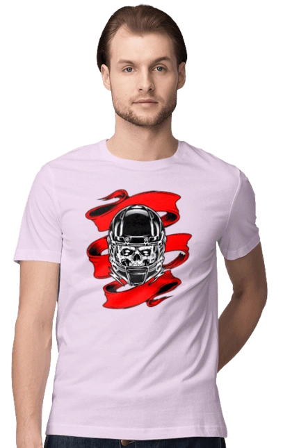 Skull in a motorcycle helmet