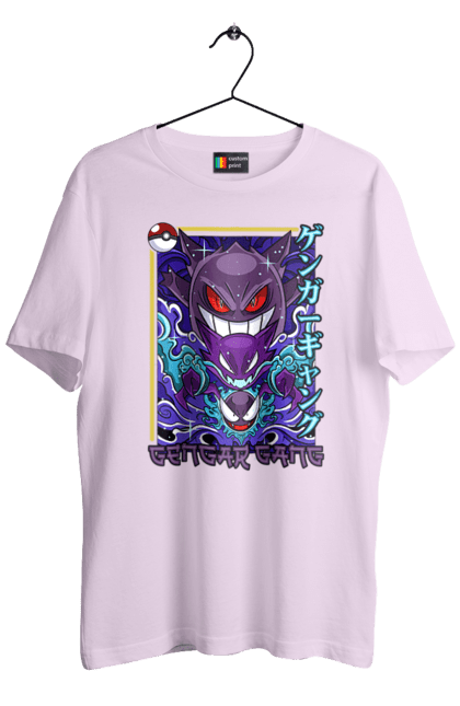 Men's t-shirt with prints Pokemon Gengar. Anime, fushigibana, games, gengar, nintendo, pokemon, pokemon go. 2070702