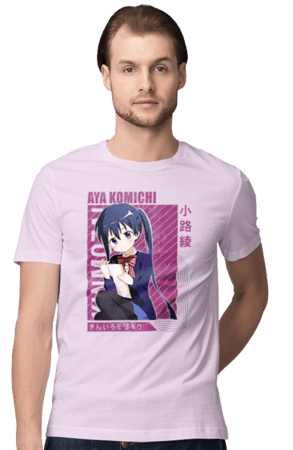 Men's t-shirt with prints Kiniro Mosaic Aya Komichi. Anime, aya komichi, gold mosaic, kiniro mosaic, kinmoza, manga. 2070702