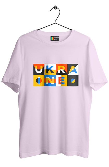 Футболка чоловіча з принтом "Україна". Напис україна, символ україни, текст україна, україна. 2070702