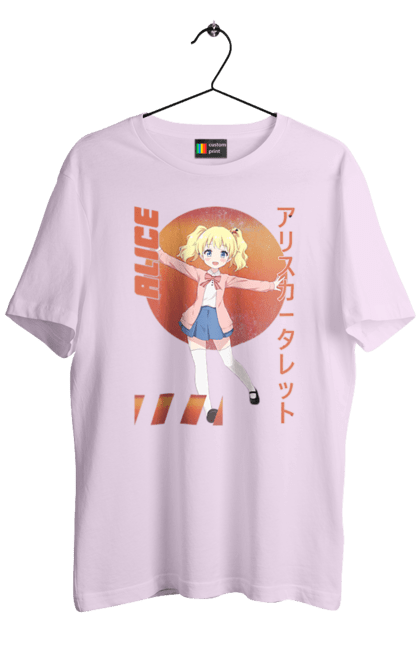 Men's t-shirt with prints Kiniro Mosaic Alice Cartelet. Alice, alice cartelet, anime, gold mosaic, kiniro mosaic, kinmoza, manga. 2070702