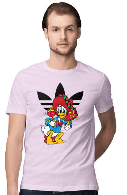 Men's t-shirt with prints Adidas Donald Duck. Adidas, animated series, cartoon, daisy duck, donald duck. 2070702