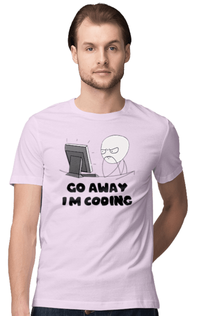 Футболка чоловіча з принтом "Іди Я кодую". Айті, айтішник, для айтішника, для програміста, йди я кодую, майстер коду, подарунок айтішнику, подарунок програмісту, програміст, розробник. 2070702