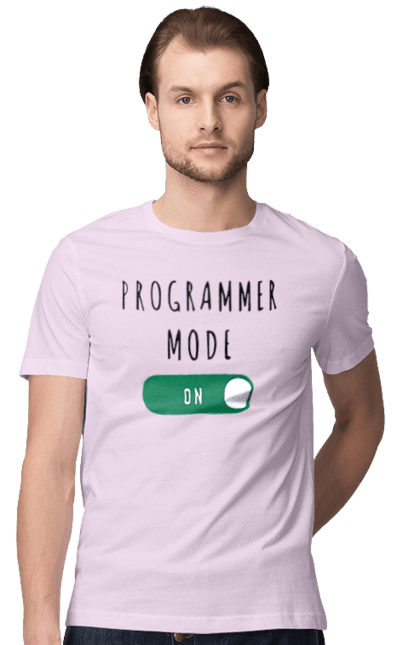 Футболка чоловіча з принтом "Режим програміста". Айті, айтішник, для айтішника, для програміста, подарунок айтішнику, подарунок програмісту, програміст, режим програміста, розробник. 2070702