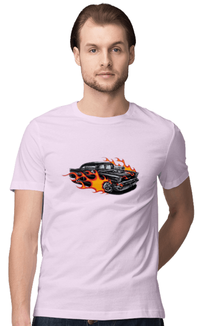 Футболка чоловіча з принтом "Машина Вогонь". Автомобіль, вогонь, машина. 2070702
