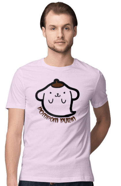 Men's t-shirt with prints Hello Kitty Pompompurin. Brand, character, ghost, halloween, hello kitty, pompompurin. 2070702