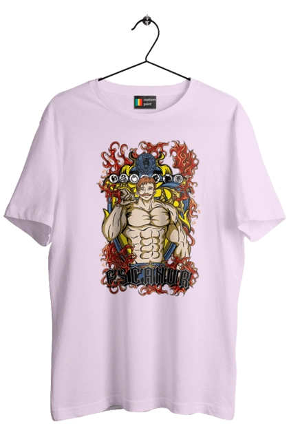 Men`s t-shirt with prints Seven Deadly Sins Escanor. Adventures, anime, comedy, escanor, fantasy, manga, seven deadly sins. 2070702