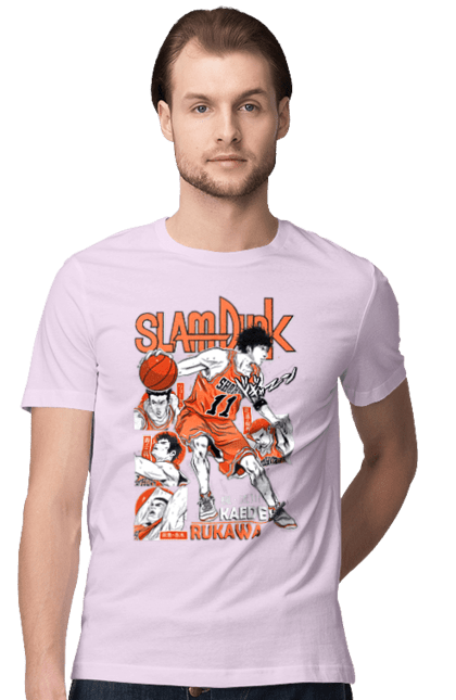 Men's t-shirt with prints Slam Dunk Kaede Rukawa. Anime, basketball, comedy, kaede rukawa, manga, school, shonen, slam dunk, sports anime. 2070702