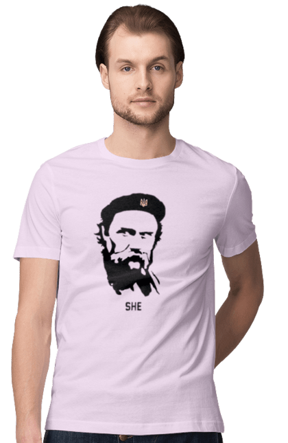 Футболка чоловіча з принтом "Шевченко". Берет, кобзарь, тарас, украина, шевченко. 2070702