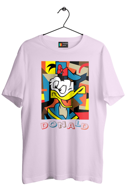 Men's t-shirt with prints Donald Duck. Abstraction, animated series, cartoon, donald duck, picture. 2070702