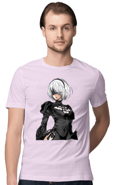 Men's t-shirt with prints Nier: Automata 2B. Character, executioner, game, nier: automata, platinum games, video game, yorha. 2070702