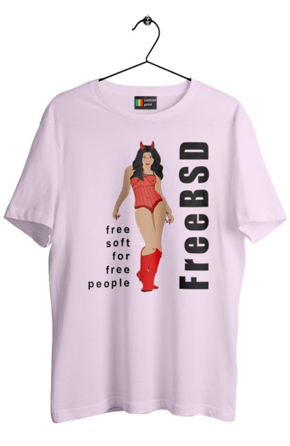 Футболка чоловіча з принтом "Freebsd Для Вільних". Bsd, freebsd, unix, адміністратор, айті, айтішник, безкоштовна, безкоштовно, бестія, вільна, демон, демонесса, дівчина, для дорослих, доступність, еротика, еротична, жінка, незалежність, операційна система, ос, програміст, програмне забезпечення, свобода, сисадмін, система, системний адміністратор, софт, текст, червоний, чорний. 2070702