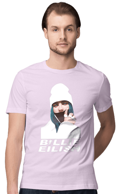 Футболка чоловіча з принтом "Біллі Айліш". Біллі айліш, логотип біллі айліш, принт біллі айліш, співачка біллі айліш. 2070702