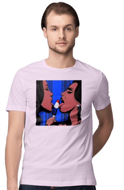 Футболка чоловіча з принтом "Дівчата Лижуть Морозиво". Лізатт, смоктати. 2070702