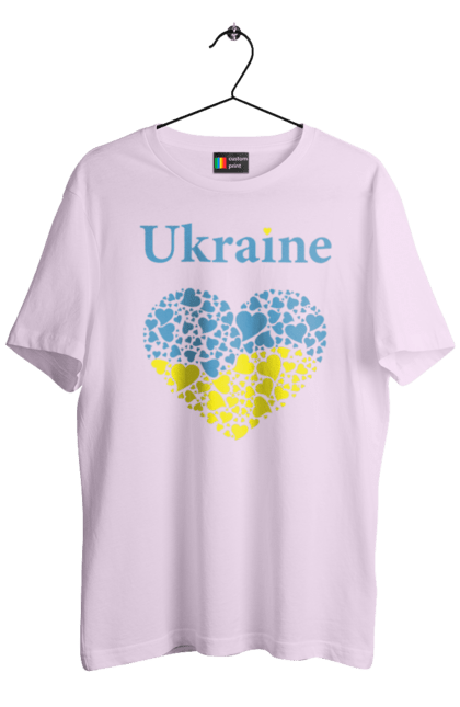 Футболка чоловіча з принтом "Ukraine Heart". Прапор, серце, україна. 2070702