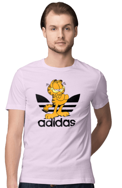 Men's t-shirt with prints Adidas Garfield. Adidas, cat, comedy, garfield, hunger, movie. 2070702