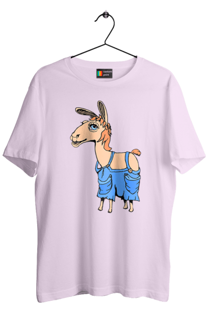 Men`s t-shirt with prints Llama Jumpsuit. Lama, overalls. 2070702