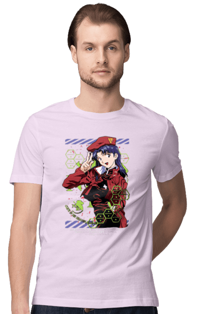 Футболка чоловіча з принтом "Євангеліон Місато". Misato, neon genesis evangelion, аніме, єва, євангеліон, манга, місато, місато кацурагі, синдзі, янгол. 2070702