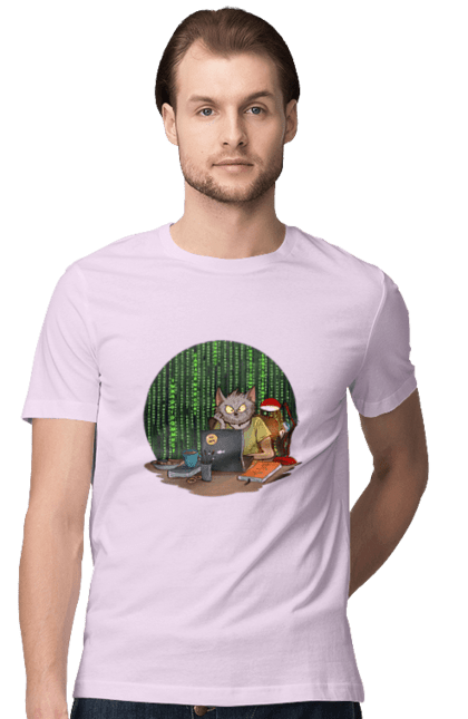 Футболка чоловіча з принтом "Кіт програміст". Angular, c, css, html, it, javascript, jquery, php, python, react, svelt, vue, айтишник, айті, гумор, код, кодувати, прогер, програміст, програмісти, ти ж, ти ж програміст, тиж програміст. 2070702