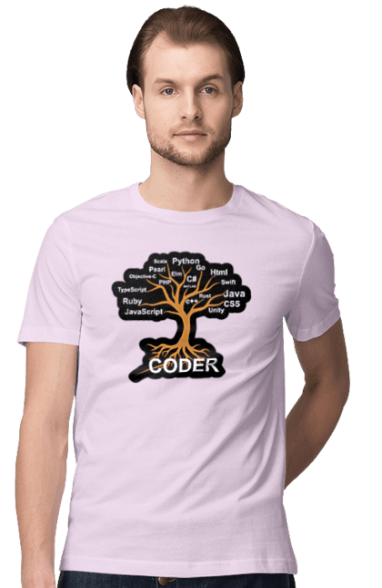 Футболка чоловіча з принтом "Кодер". Айті, айтішник, для айтішника, для програміста, кодер, подарунок айтішнику, подарунок програмісту, програміст, розробник. 2070702
