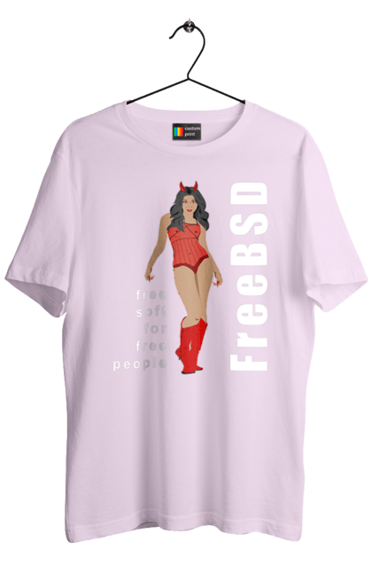 Футболка чоловіча з принтом "Freebsd Для Вільних". Bsd, freebsd, unix, адміністратор, айті, айтішник, безкоштовна, безкоштовно, бестія, білий, вільна, демон, демонесса, дівчина, для дорослих, доступність, еротика, еротична, жінка, незалежність, операційна система, ос, програміст, програмне забезпечення, свобода, сисадмін, система, системний адміністратор, софт, текст, червоний. 2070702
