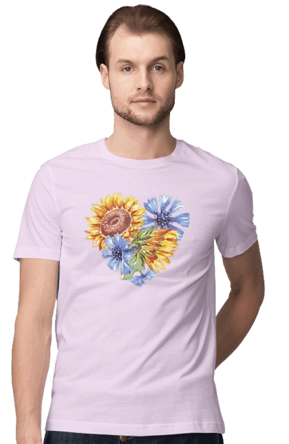 The heart is sunflowers and violets