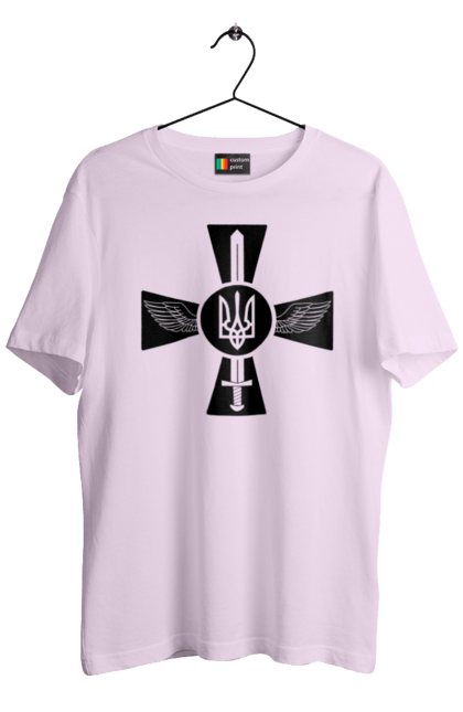 Men`s t-shirt with prints Ukraine coat of arms. Coat of arms, sword, ukraine, wings. 2070702