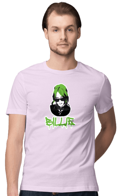 Футболка чоловіча з принтом "Billie Eilish". Активістка, біллі айліш, мизукант, права, співачка, тварини. 2070702