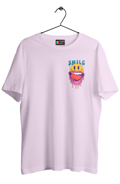 Футболка чоловіча з принтом "Літній смайл". Брутальний смайл, весела пика, жарко, комп`ютерна посмішка, людина з посмішкою, пика, посмішка, смайл, смайлик, усміхнена пика. 2070702