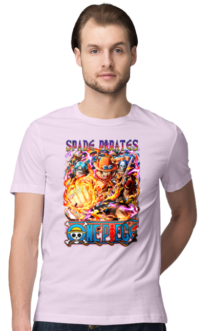 Men's t-shirt with prints One Piece Portgas D. Ace. Anime, fire fist, gol d. ace, manga, one piece, portgas d. ace, straw hat pirates. 2070702