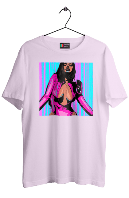 Футболка чоловіча з принтом "Дівчина З Глибоким Декольте". Гола, дівчина, сиськи. 2070702