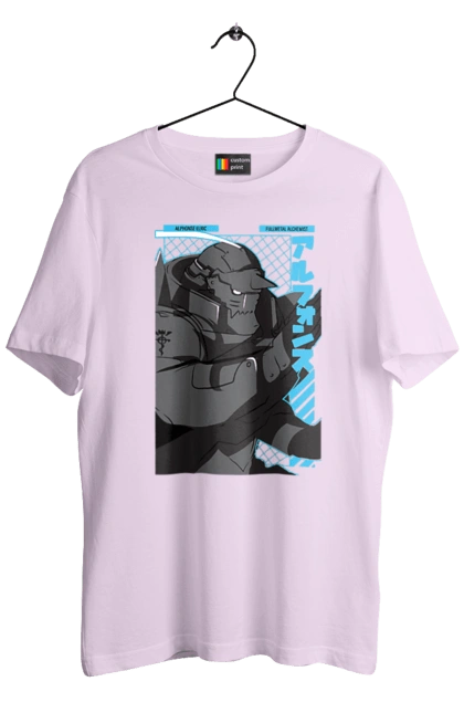 Men`s t-shirt with prints Fullmetal Alchemist Al Elric. Adventures, al elric, alphonse, anime, comedy, fullmetal alchemist, manga, steampunk. 2070702