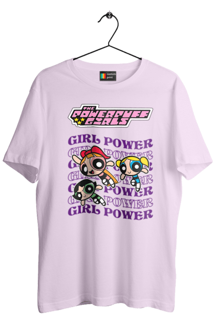 Men's t-shirt with prints Powerpuff Girls. Animated series, blossom, bubbles, buttercup, cartoon network, cool girls, heart, powerpuff girls. 2070702