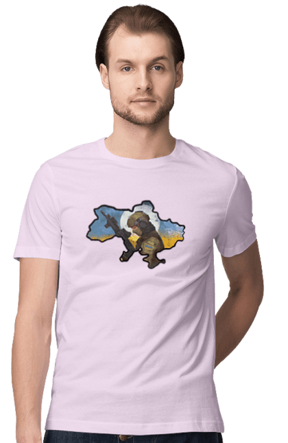 Футболка чоловіча з принтом "Слава ЗСУ". Вільна нація, воля, героям слава, мир, свобода, слава зсу, слава україні, україна, чисте небо, щасливі люди. 2070702