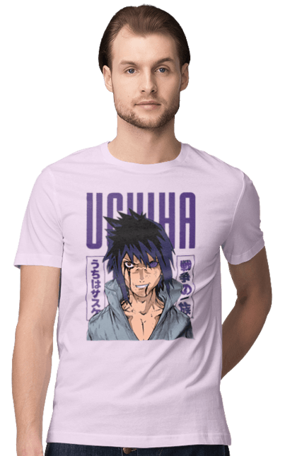 Футболка чоловіча з принтом "Наруто Саске Учіха". Naruto, sasuke, sasuke uchiha, аніме, команда 7, команда номер 7, манга, наруто, саске, саске учіха. 2070702