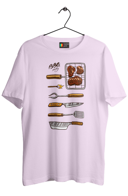 Men`s t-shirt with prints Barbecue Party. B-b-q, fry, meat. 2070702