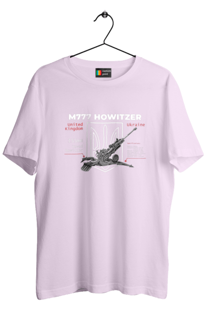 Футболка чоловіча з принтом "155 мм гаубиця M777". Archer, bayraktar, himars, javelin, m777, patriot, weapon, zaluzhny, гаубиця. 2070702