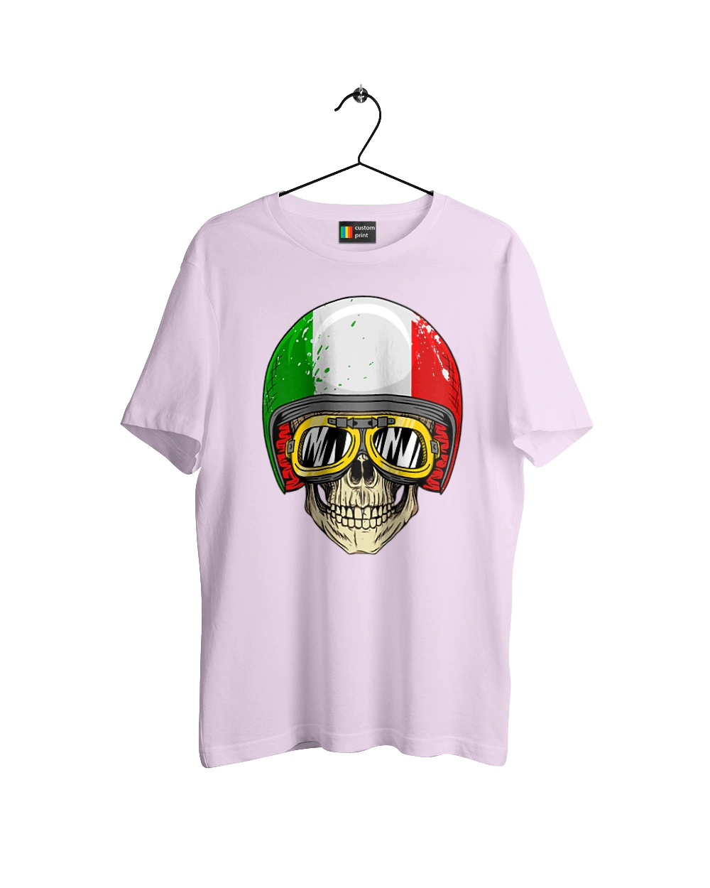 Skull in a motorcycle helmet