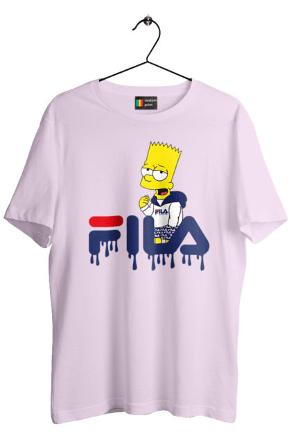 Men's t-shirt with prints Bart FILA. Bart, cartoon, character, simpson, simpsons, sport, sportswear. 2070702