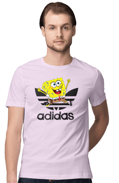 Футболка чоловіча з принтом "Adidas Губка Боб". Adidas, spongebob, адідас, губка боб, мультик, мультсеріал, спанч боб, спорт. 2070702