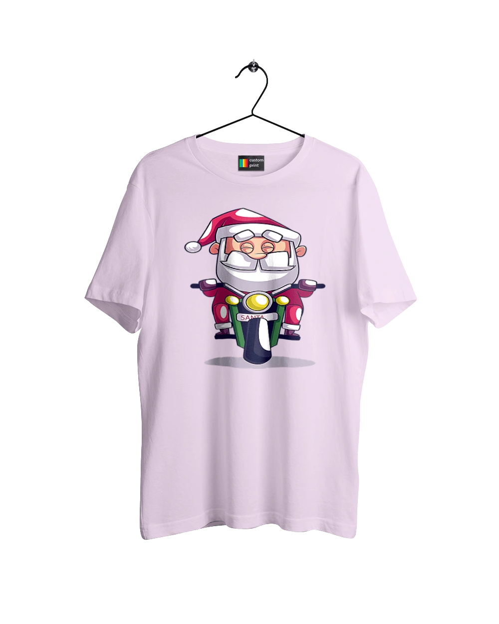 Счастливый санта на мотоцикле