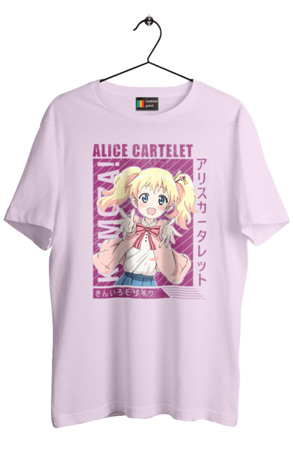 Men's t-shirt with prints Kiniro Mosaic Alice Cartelet. Alice, alice cartelet, anime, gold mosaic, kiniro mosaic, kinmoza, manga. 2070702