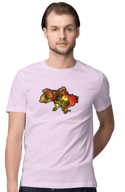 Футболка чоловіча з принтом "Справжня Україна". Барви, квіти, кольору, краса, листя, настрій, україна. 2070702