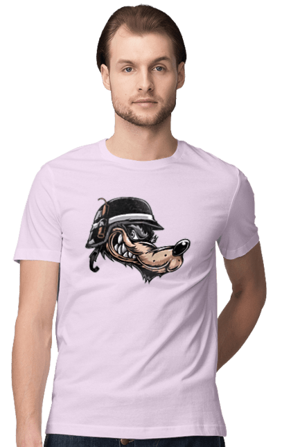 Футболка чоловіча з принтом "Вовк Байкер". Байк, байкер, вовк, волчара, захоплення, змагання, зуби, каска, мото, мотор, мотоцикл, мотоцикліст, мульт, мультик, мультфільм, мультяшний, ну почекай, посмішка, спорт, стиль, стильний, усмішка, хобі, шолом. 2070702