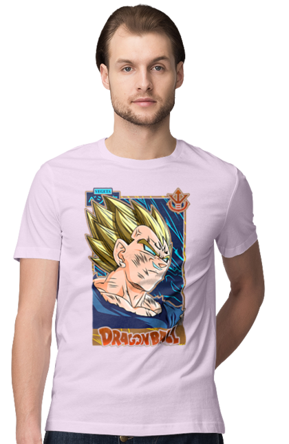 Футболка чоловіча з принтом "Перли дракона Вегета". Anime, dragon ball, goku, majin vegeta, manga, vegeta, аніме, вегета, манга, перли дракона. 2070702