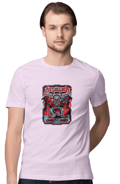 Men's t-shirt with prints Metallica. Hard rock, heavy metal, metallica, music, rock band, speed metal, thrash metal. 2070702