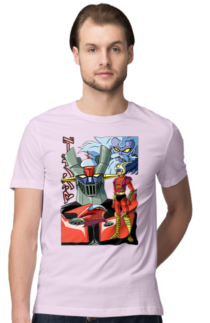 Футболка чоловіча з принтом "Mazinger Z Грендайзер". Goldorak, goldrake, grendizer, mazinger z, mecha, аніме, грендайзер, манга, меха, роботи. 2070702