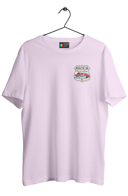 Футболка чоловіча з принтом "Route 50". Байк, байкер, байкер клуб, брат, брати, брутал, гарячий асфальт, гарячий кінь, гарячий стрижень, дорога 50, дорога 66, дорога 80, дороги америки, дороги україни, жага швидкості, клуб байкерів, мотоцикл, мотоцикліст, справжній чоловік, чувак, швидкість. 2070702